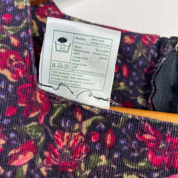 Vintage Laura Ashley Floral Corduroy Long Sleeve Dress Prairie Cottage womens 8 - Picture 11 of 12